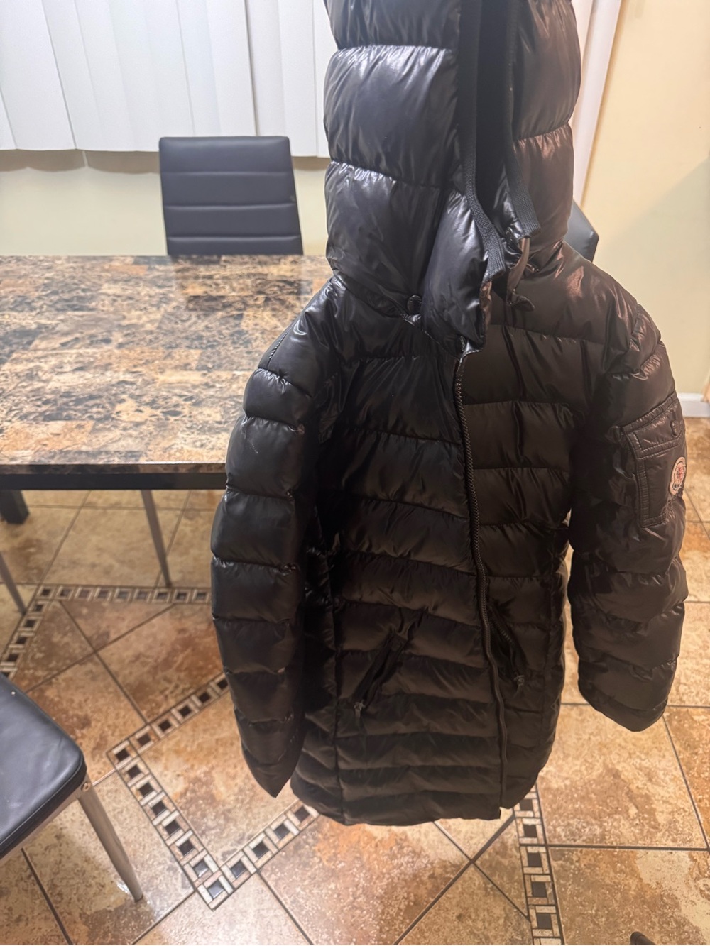 Moncler Kids Black Hooded Quilted Puffer Jacket